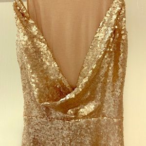 Rose gold sequence full length evening gown